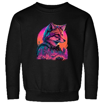 Discover Retro Futuristic Synthwave Fox Sweatshirts