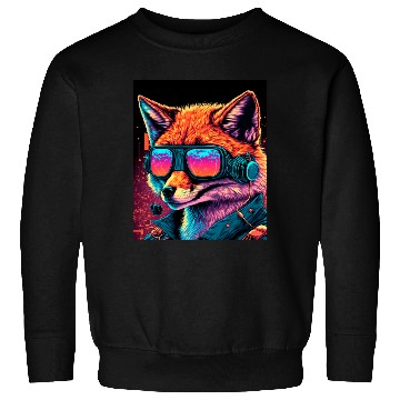 Discover Retro Futuristic Synthwave Fox Sweatshirts