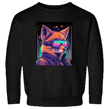 Discover Retro Futuristic Synthwave Fox Sweatshirts
