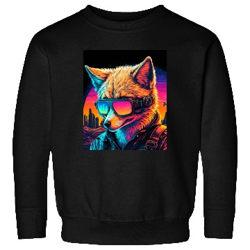 Discover Retro Futuristic Synthwave Fox Sweatshirts