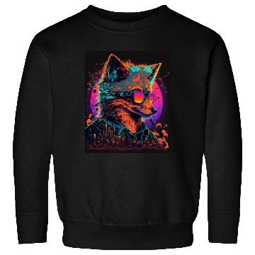 Discover Retro Futuristic Synthwave Fox Sweatshirts
