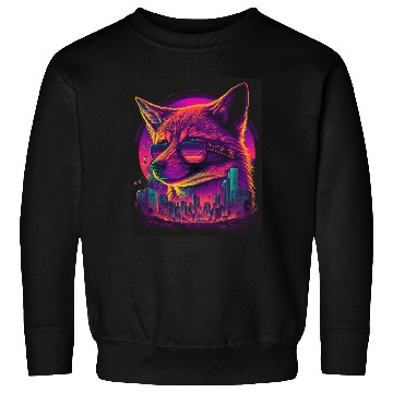 Discover Retro Futuristic Synthwave Fox Sweatshirts