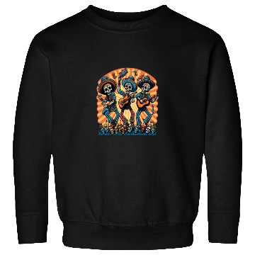 Discover Mexican Folk Dance Fans Dancing Sugar Skull Sweatshirts
