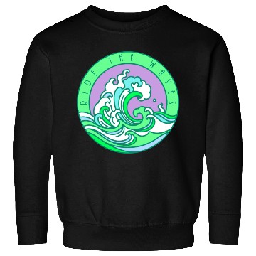 Discover Ride the Waves Surfing Emerald Sweatshirts