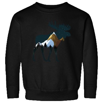 Discover Night Forest Moose Sweatshirts