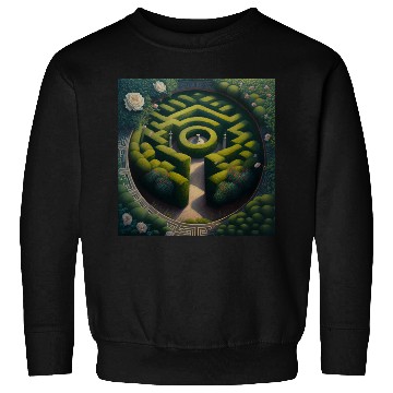 Discover A garden with hedges and flowers Sweatshirts