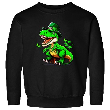 Discover St. Patrick Day T-rex Dinosaur With Hat Sweatshirts