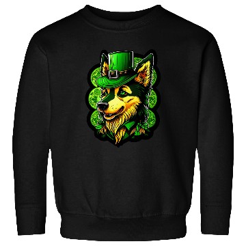 Discover Cuddly Wolf St. Patrick's Day Hat With Green Eyes Sweatshirts