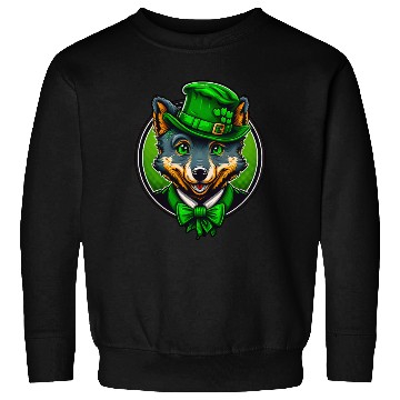 Discover Cute Wolf St. Patrick's Day Hat With Green Eyes Sweatshirts