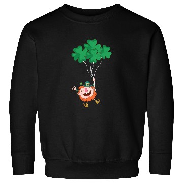 Discover Lerechaun Hanging On Clover Balloons - St Patricks Sweatshirts