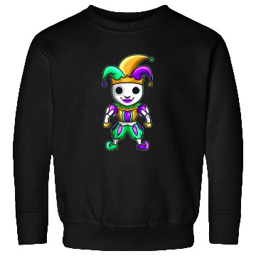 Discover Cute Kawaii Jester With Mask For Mardi Gras Sweatshirts