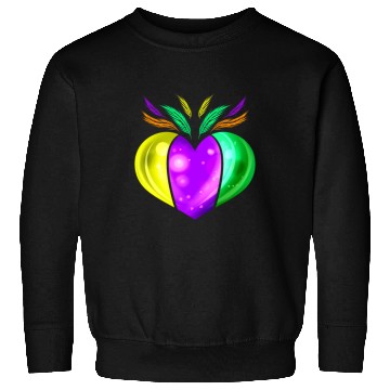 Discover Yellow Golden, Purple And Green Heart For Mardi Sweatshirts
