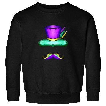Discover Hat And Mustache For Mardi Gras Sweatshirts