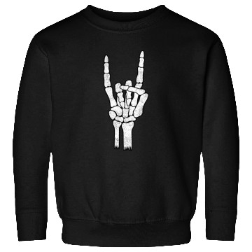 Discover Skeleton Hand Rock Metal Sign Sweatshirts