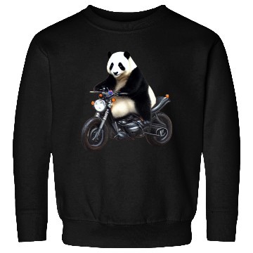 Discover Panda Riding on Motorcycle Sweatshirts