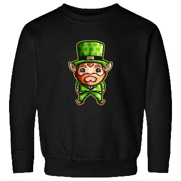 Discover Cute Kawaii Irish Elf With Shamrock Hat For St Sweatshirts