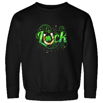 Discover Green Golden Luck Logo With Horseshoe For St Sweatshirts