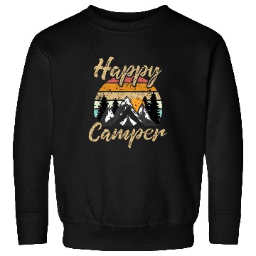 Discover Funny Camping Hiking Lover Present Happy Camper Gi Sweatshirts