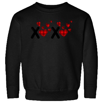 Discover Pressed Heart Plaid Pattern Design Sweatshirts