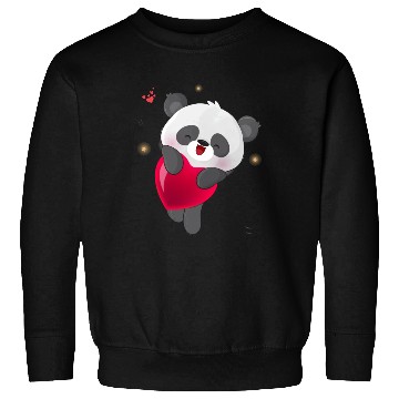 Discover Cute Panda Embrace Heart Design Sweatshirts