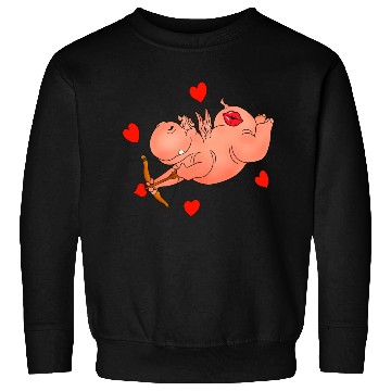 Discover Hippo Cupid. Happy Valentine's Day Sweatshirts