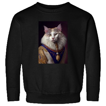 Discover Turkish Angora Cat Breed Portrait Royal Renaissanc Sweatshirts