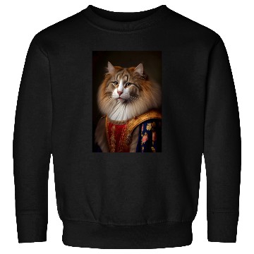 Discover Norwegian Forest Cat Breed Portrait Royal Renaissa Sweatshirts