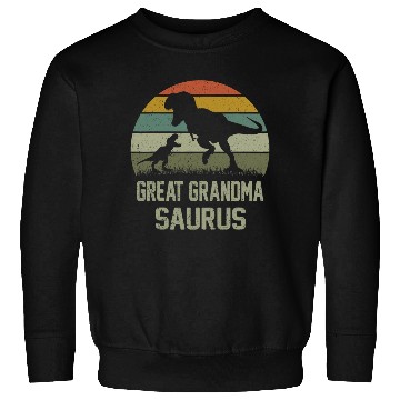 Discover Great Grandma Saurus T Rex Dinosaur GrandmaSaurus Sweatshirts