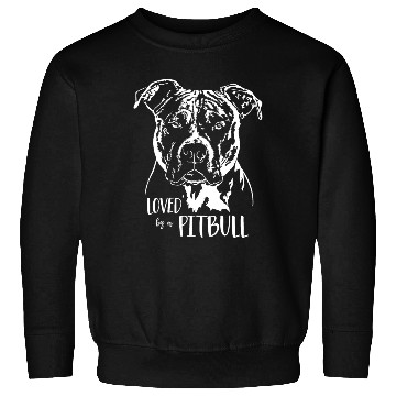 Discover Loved by a Pitbull dog mom dog saying Sweatshirts