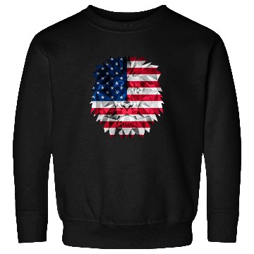Discover Geometric Lion Polygon Style with American Flag Sweatshirts