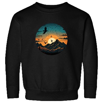 Discover Sun Rising Above Mountains Sweatshirts