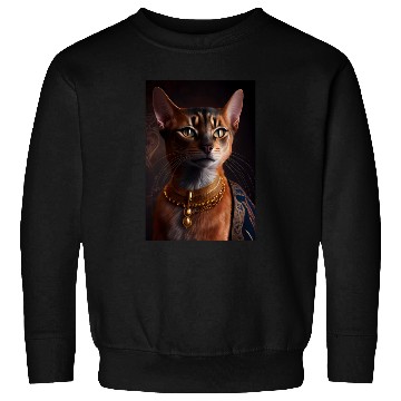 Discover Abyssinian Queen Cat Breed Portrait Royal Renaissa Sweatshirts