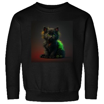 Discover Cute black kitten blended with a wicked spider Sweatshirts