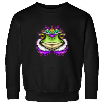 Discover Frog King Or Frog Prince With Royal Fur For Mardi Sweatshirts