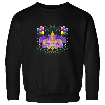 Discover Logo With Ballons and Fleur De Lis For Mardi Gras Sweatshirts