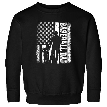 Discover Baseball Dad USA Flag Baseball Dad Player Father Sweatshirts