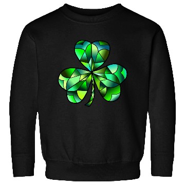 Discover Green Gradation Stained Glass Irish Clover Sweatshirts