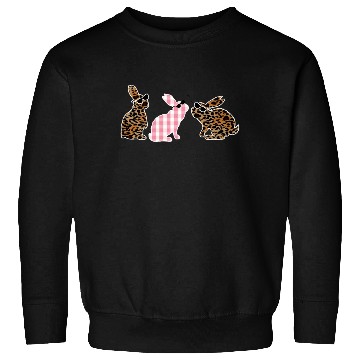 Discover Cute Leopard Plaid Bunny Sunglasses Easter Day Sweatshirts