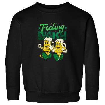 Discover St Patrick's Day Feeling Lucky Retro Vintage Beer Sweatshirts