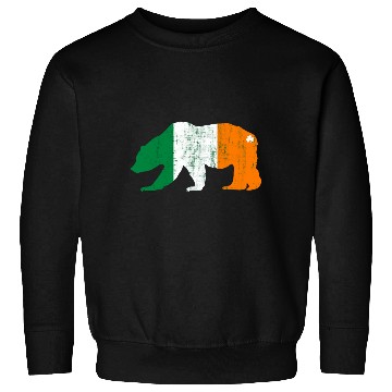 Discover St Patricks Day Irish Flag Grizzly Bear Sweatshirts