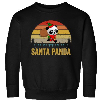 Discover Santa Panda Funny Christmas Panda Lover Sweatshirts