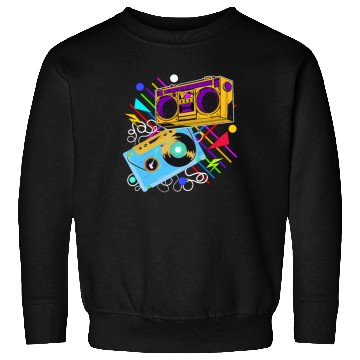 Discover 80s 90s Music Aesthetic Vintage Boombox Retro Cass Sweatshirts