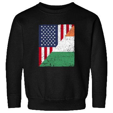 Discover Half USA Flag Half Irland Flag Sweatshirts