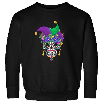 Discover Mardi Gras Mask Dia De Los Muertos Flower Sugar Sweatshirts