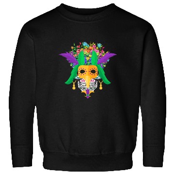 Discover El Dia De Los Muertos Mardi Gras Mask Flower Sugar Sweatshirts