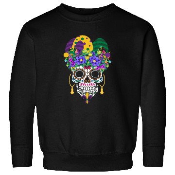 Discover Mardi Gras Mask Dia De Los Muertos Flower Sugar Sweatshirts