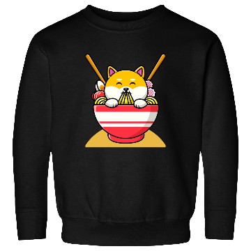 Discover Cat Eating Spaghetti Ramen Cat Sweet Kitty Sweatshirts