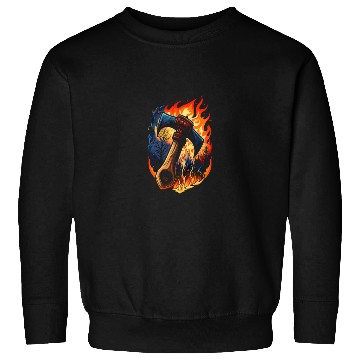 Discover Firefighter Fire Rescue Axes in Flame Fire Sweatshirts