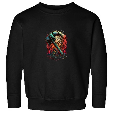Discover Firefighter Fire Rescue Axes in Flame Fire Sweatshirts