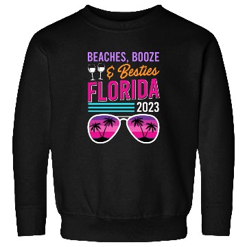Discover Beach Booze Besties Florida Vacation Spring Break Sweatshirts